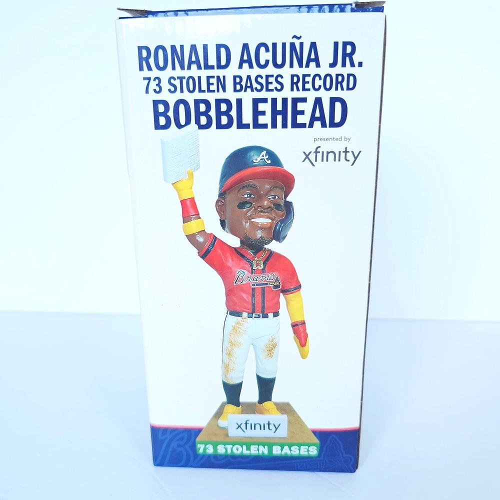 2024 Ronald Acuña Jr Atlanta Braves 73 Stolen Bases Bobblehead 40/70 Record SGA